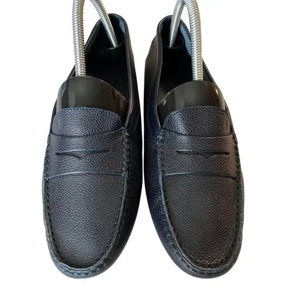 Tod's Navy Leather Driving Loafers - Picture 3 of 7